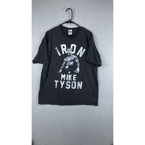 Mike Tyson Iron Boxing Shirt Mens XL Black‎ Graphic Tee Hall Of Fame Las Vegas